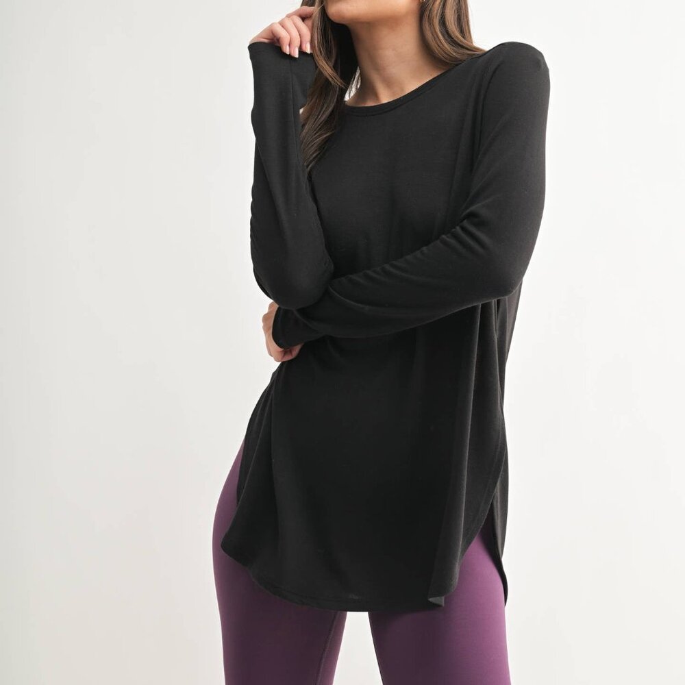 Long Sleeve Flow Top with Side Slit